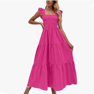 Pink Ruffle Maxi Sun Dress